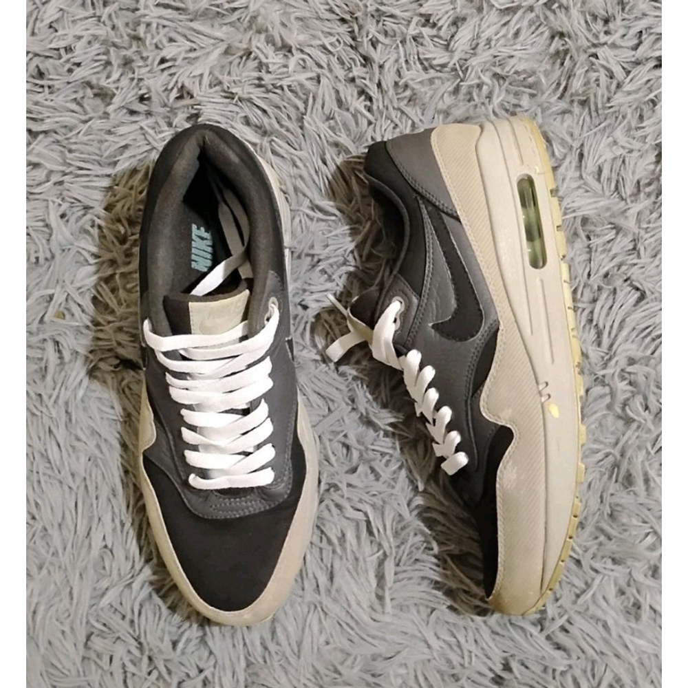 Air Max 1 Leather 'Dark Ash' Men Size 8.5 Sneakers 654466-201